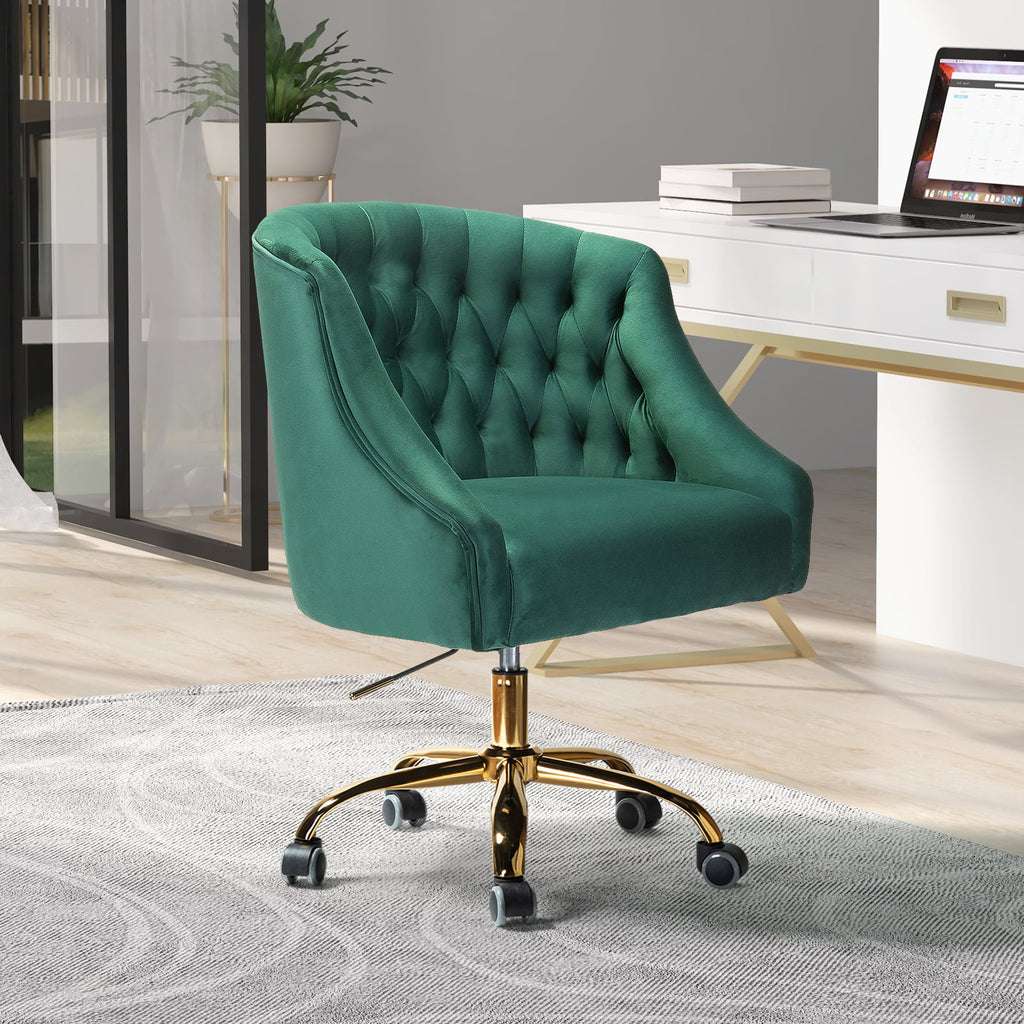 Green Velvet Swivel Office Chair Z626094