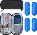 Black Insulin Travel Case with Reusable Ice Packs O3828
