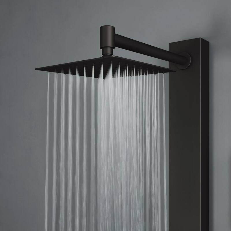 Matte Black 2-Jet Shower Panel System with Hand Shower Wand R495
