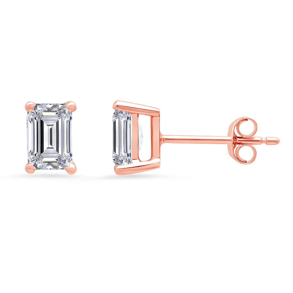 18K Rose Gold Diamond Stud Earrings L274805