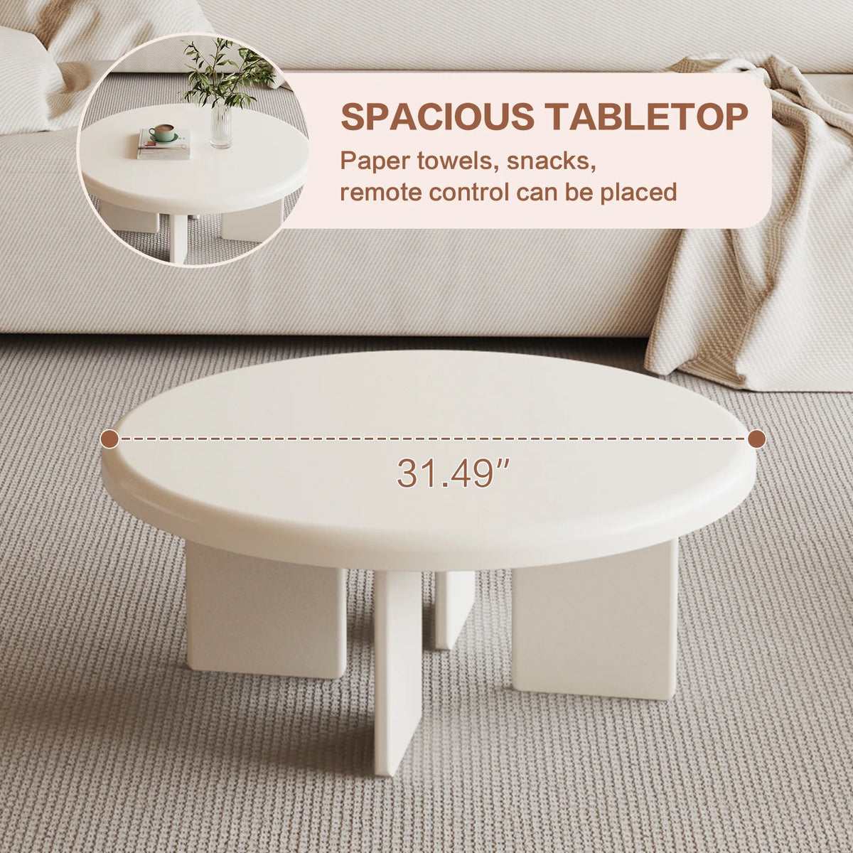 White Round Coffee Table E573