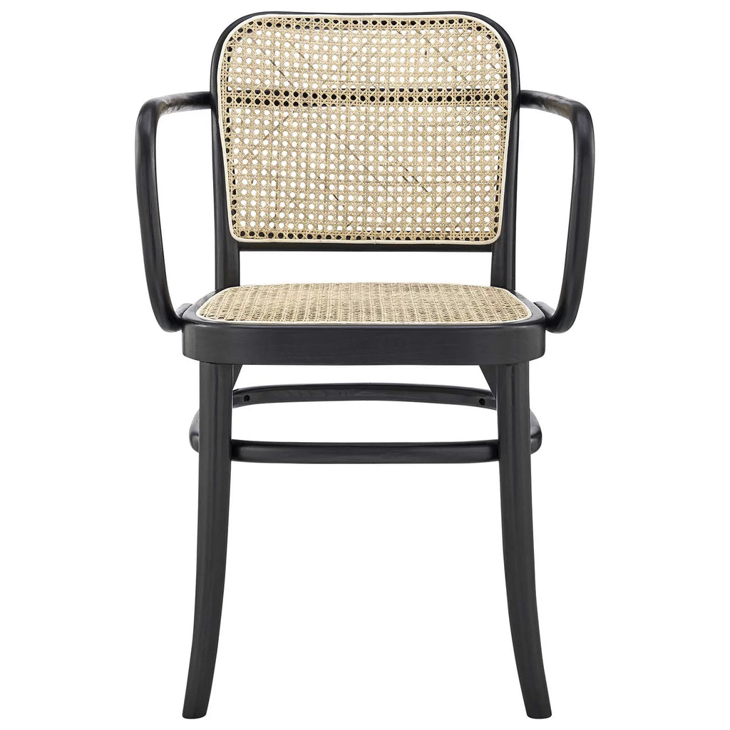 Black Natural Wood Rattan Dining Chair K62302