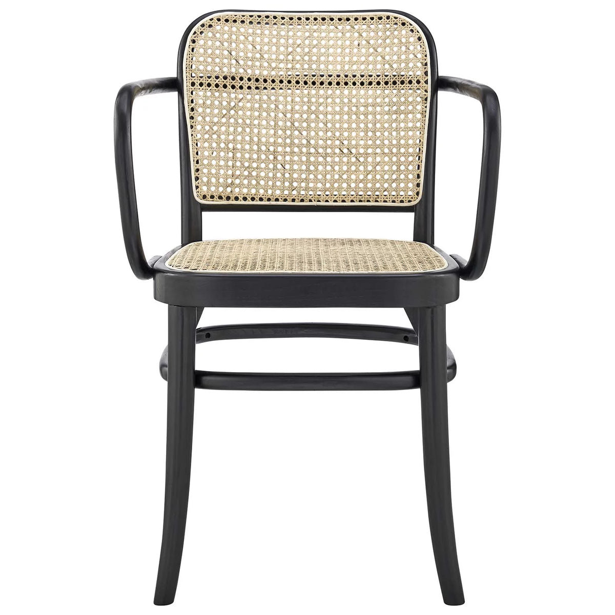 Black Natural Wood Rattan Dining Chair K62302