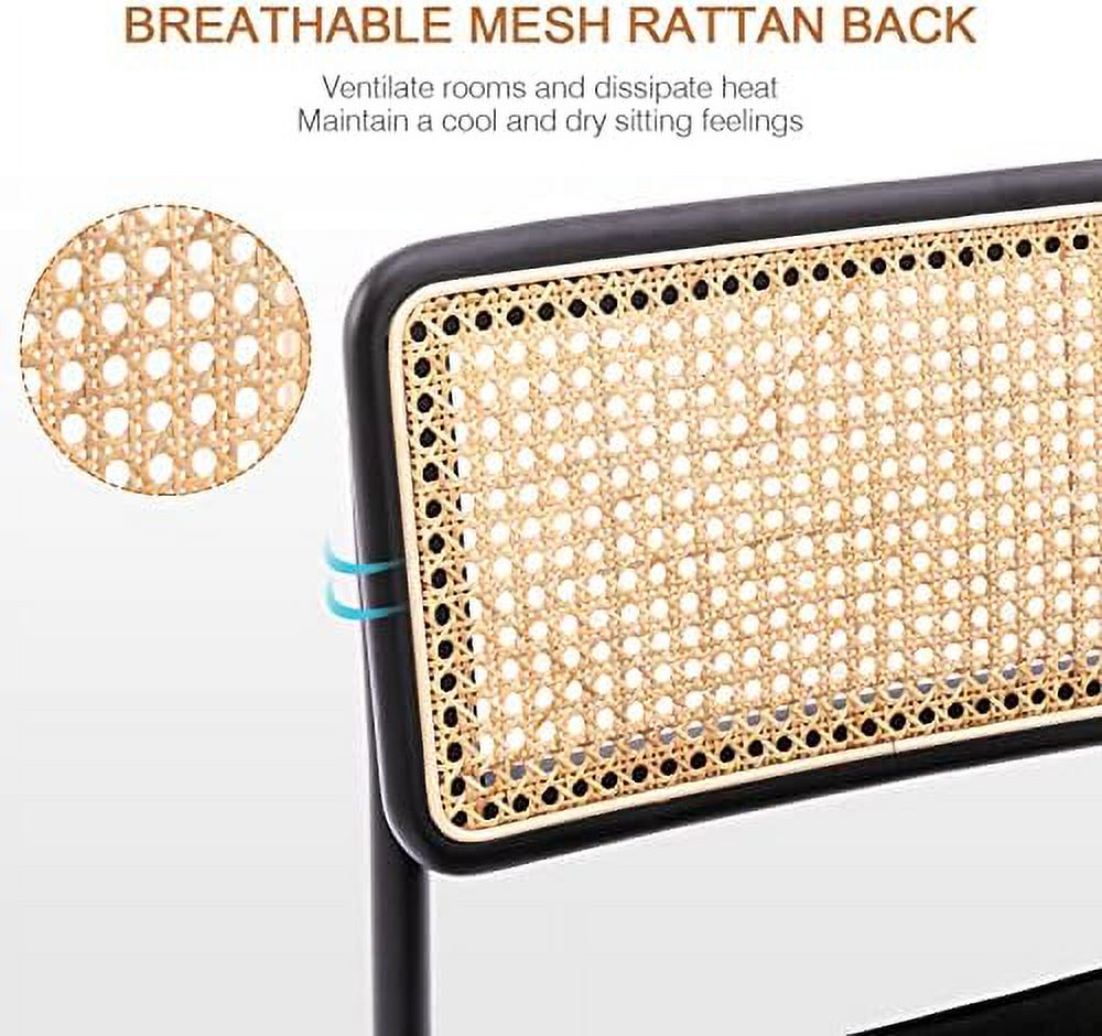 Rattan Counter Height Stools Set of 2 24'' Faux Leather X734