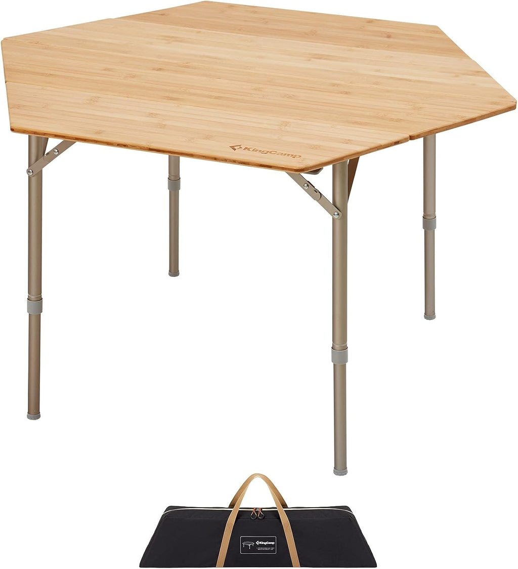 Bamboo Folding Camping Table with Carry Bag F774