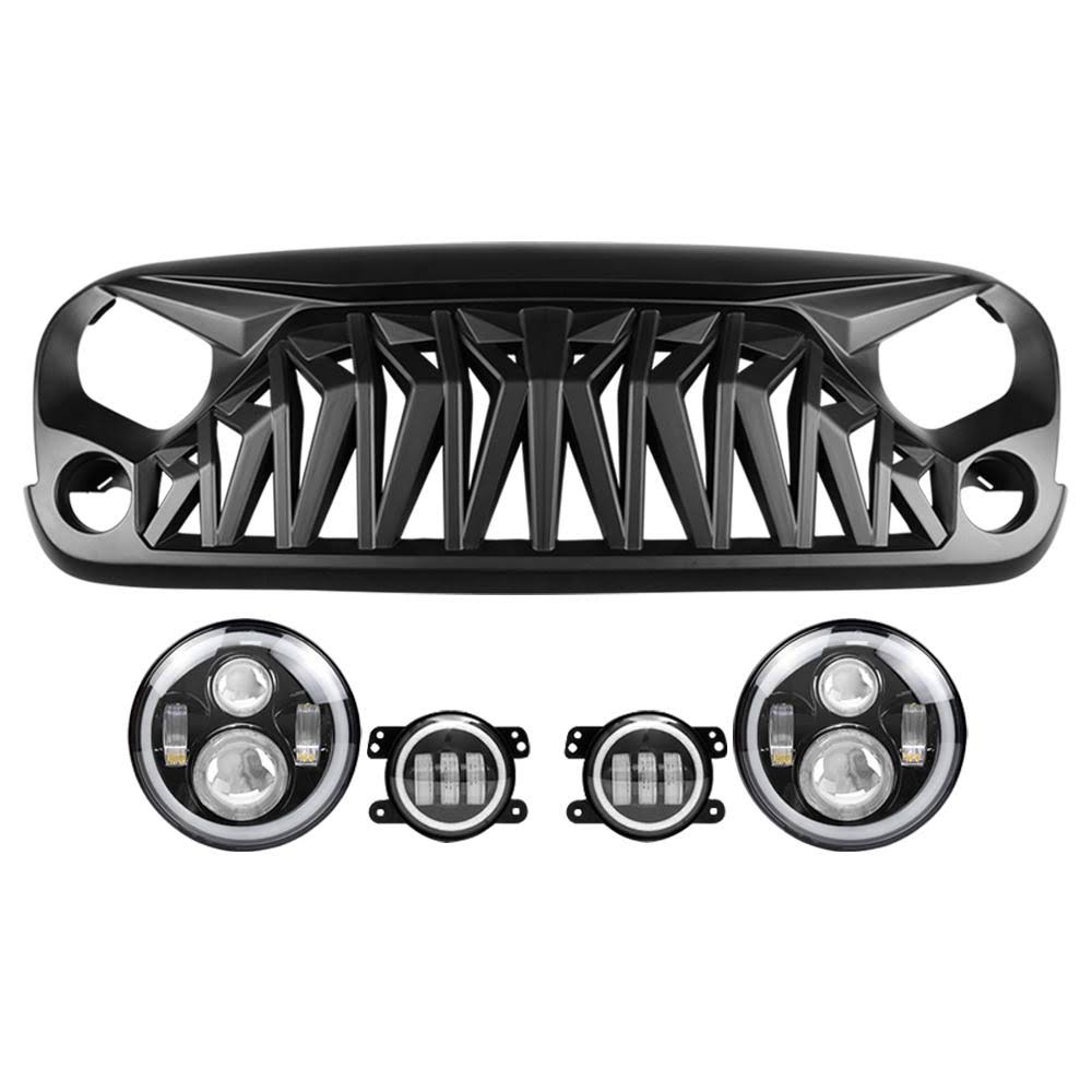 RGB Halo Headlights and Fog Lights Combo for Jeep Wrangler JK A64723