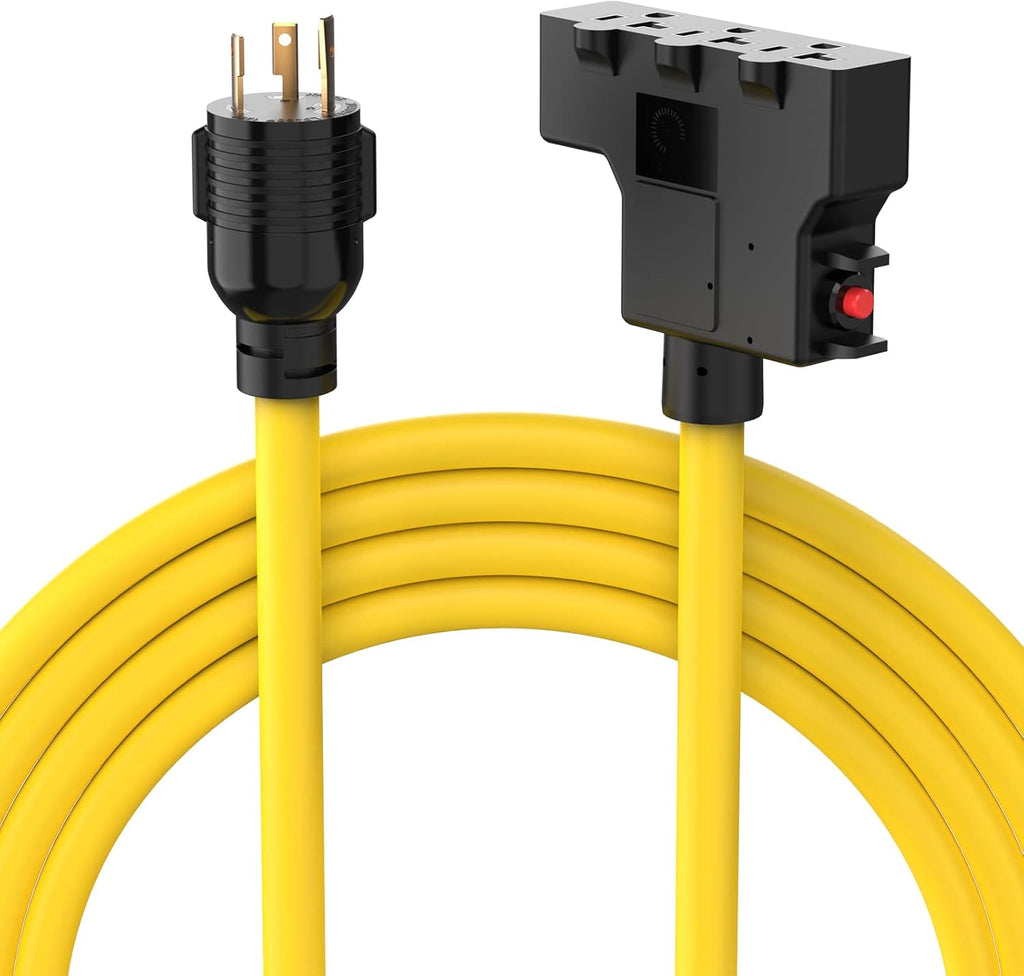 25 Feet 30A 125/250 Volt Generator Extension Power Cord D495