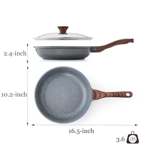 Nonstick Ceramic Frying Pan Skillet with Lid, 12.5 Inch U210