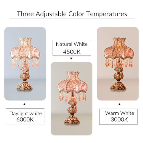 Antique Victorian Floral Table Lamp Fabric Lampshade Resin Base K126333