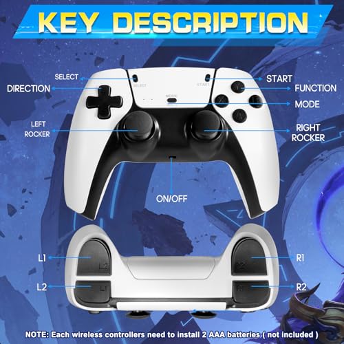 64GB Retro Game Stick with 2 Wireless Controllers X7800