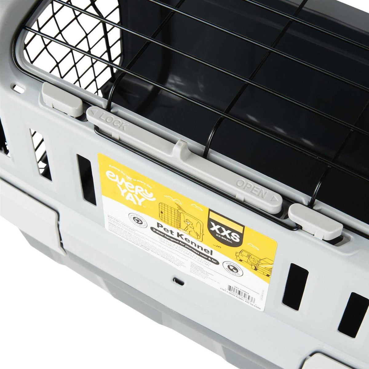 Grey 2-Door Pet Kennel L874