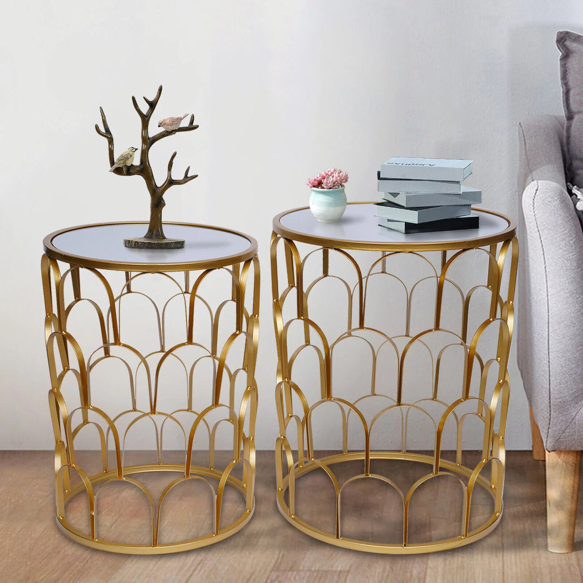 Metal Round Gold End Table B900257