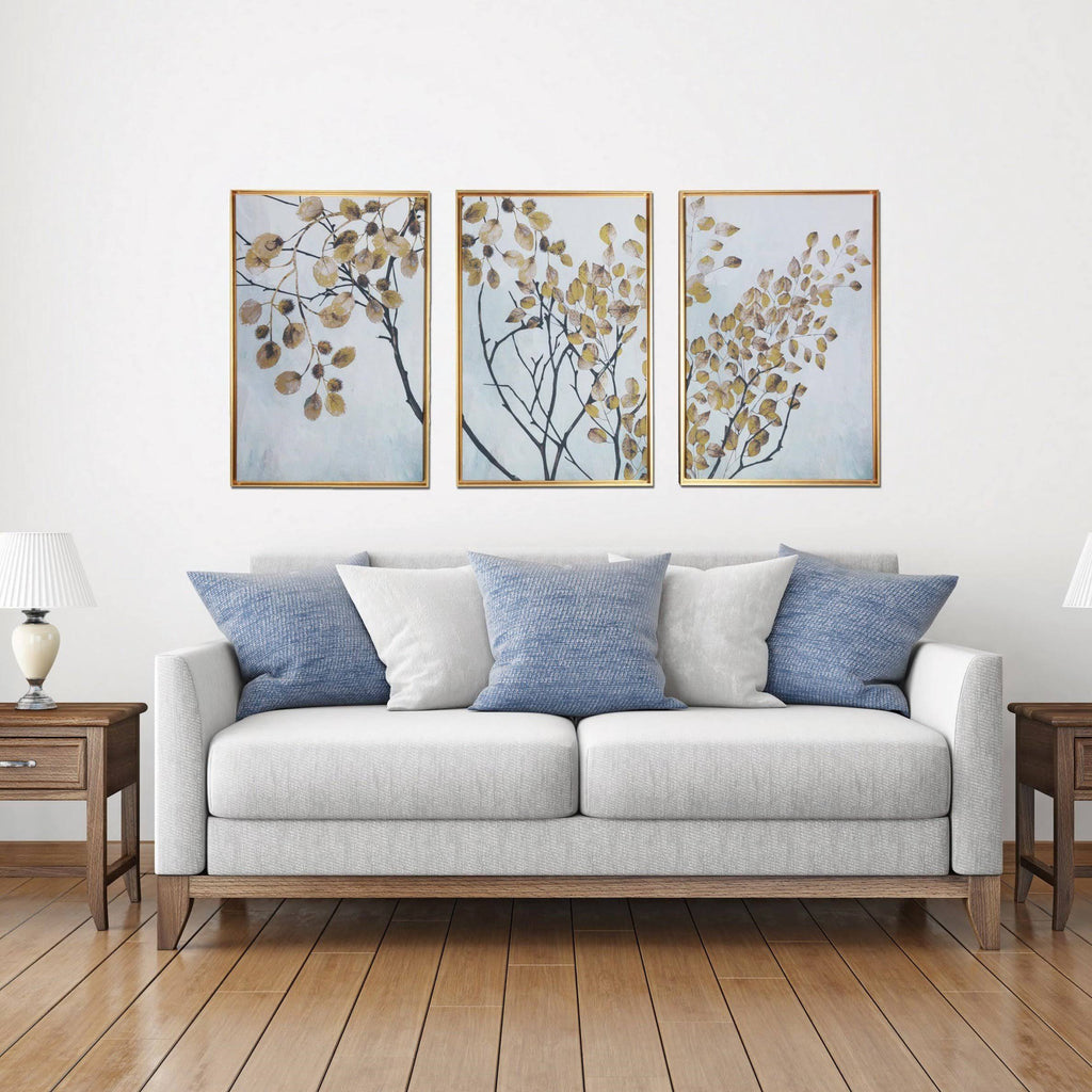 Blue Floating Framed Wall Canvas Triptych R215165