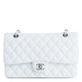 Quilted Medium Double Flap White C298