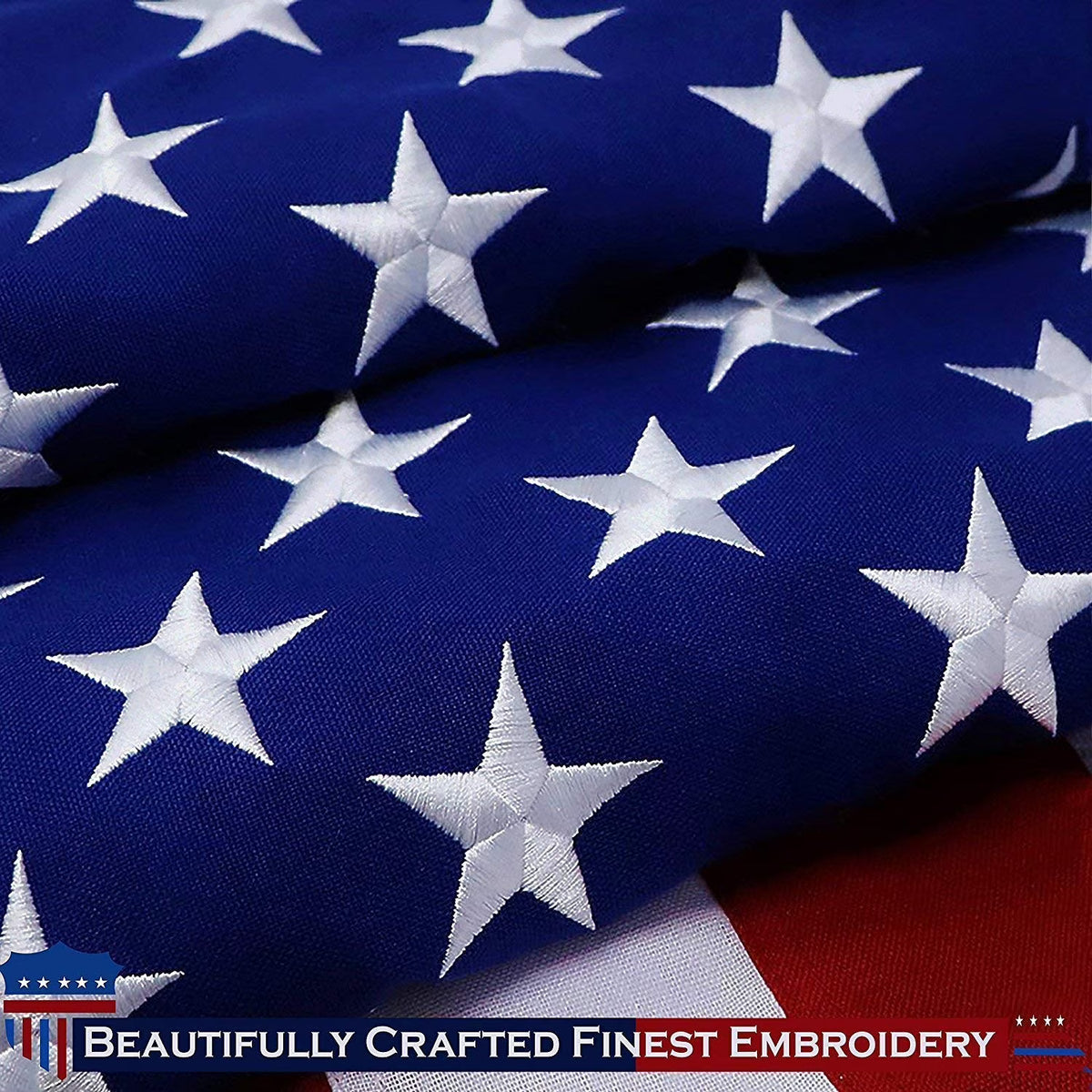 American Flag 4x6 Ft Heavy Duty Spun Polyester Embroidered Stars Sewn Stripes Brass Grommets T419