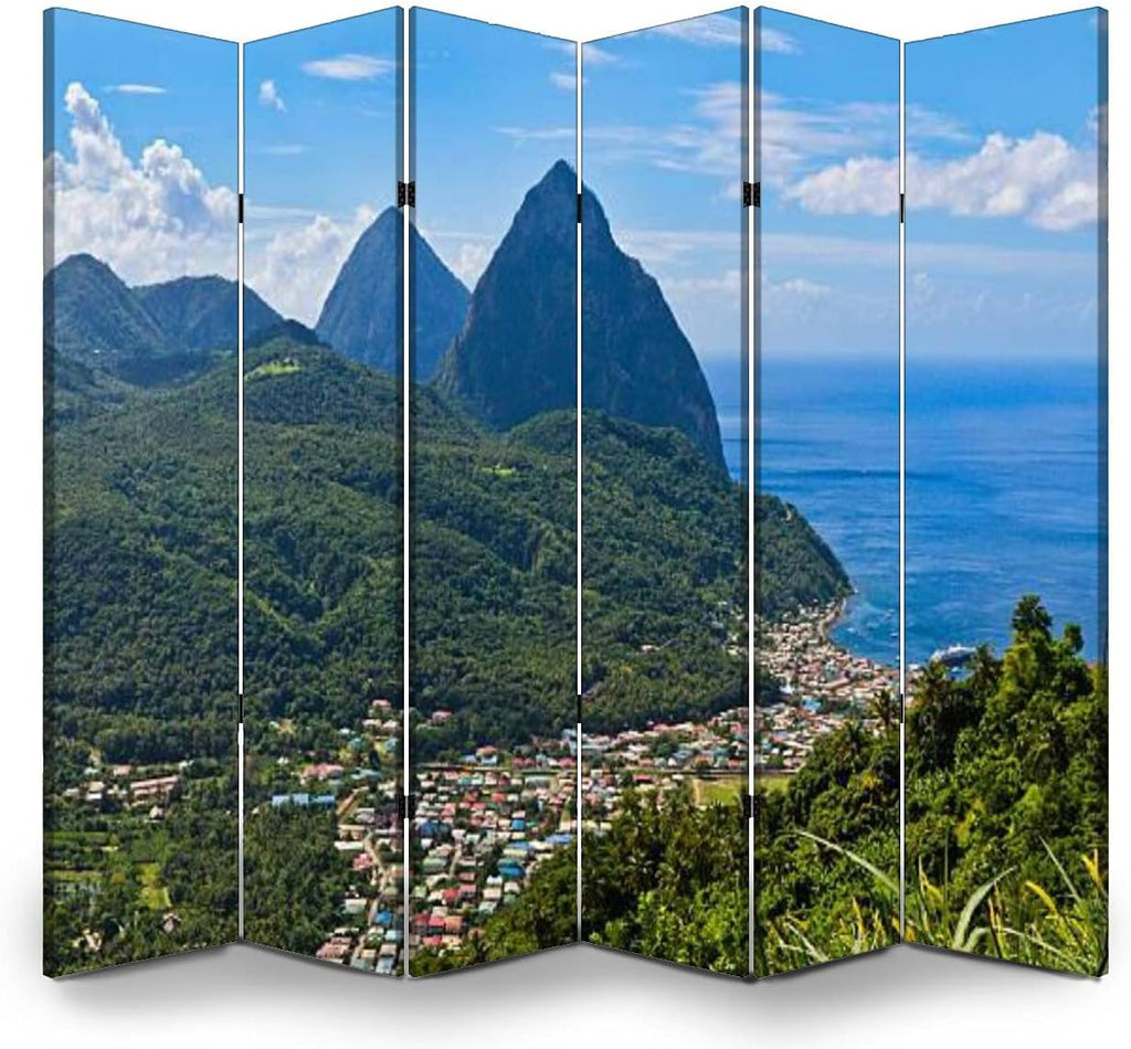 6 Panels Folding Canvas Screen Divider I5298
