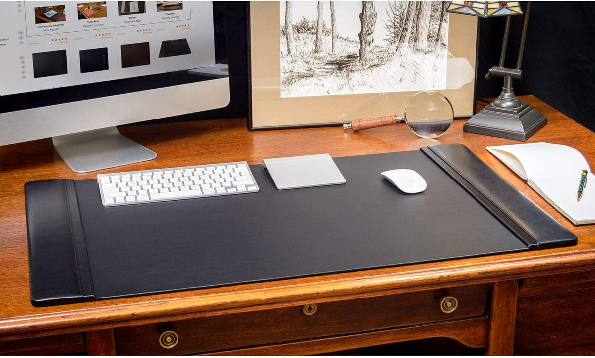 Black Leather Desk Pad Y6631