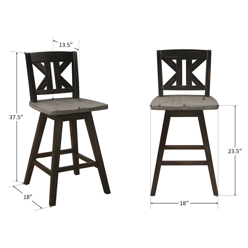 Black Sand-Through Swivel Counter Stool C664