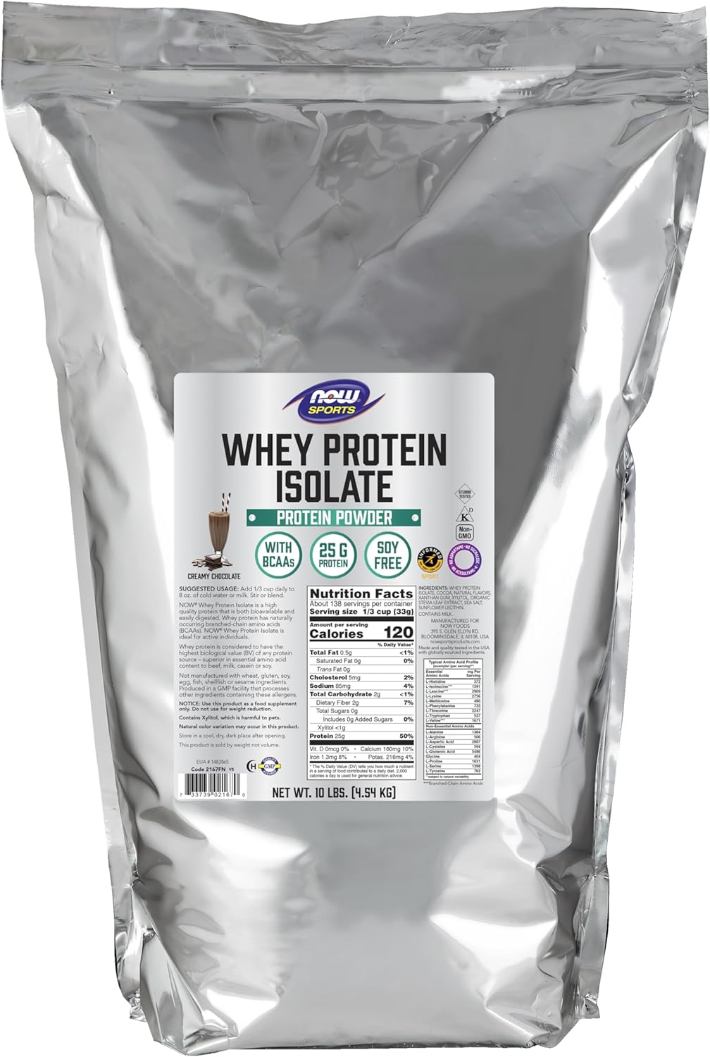 Creamy Chocolate Whey Protein Isolate Powder, 10-Pound Y86921