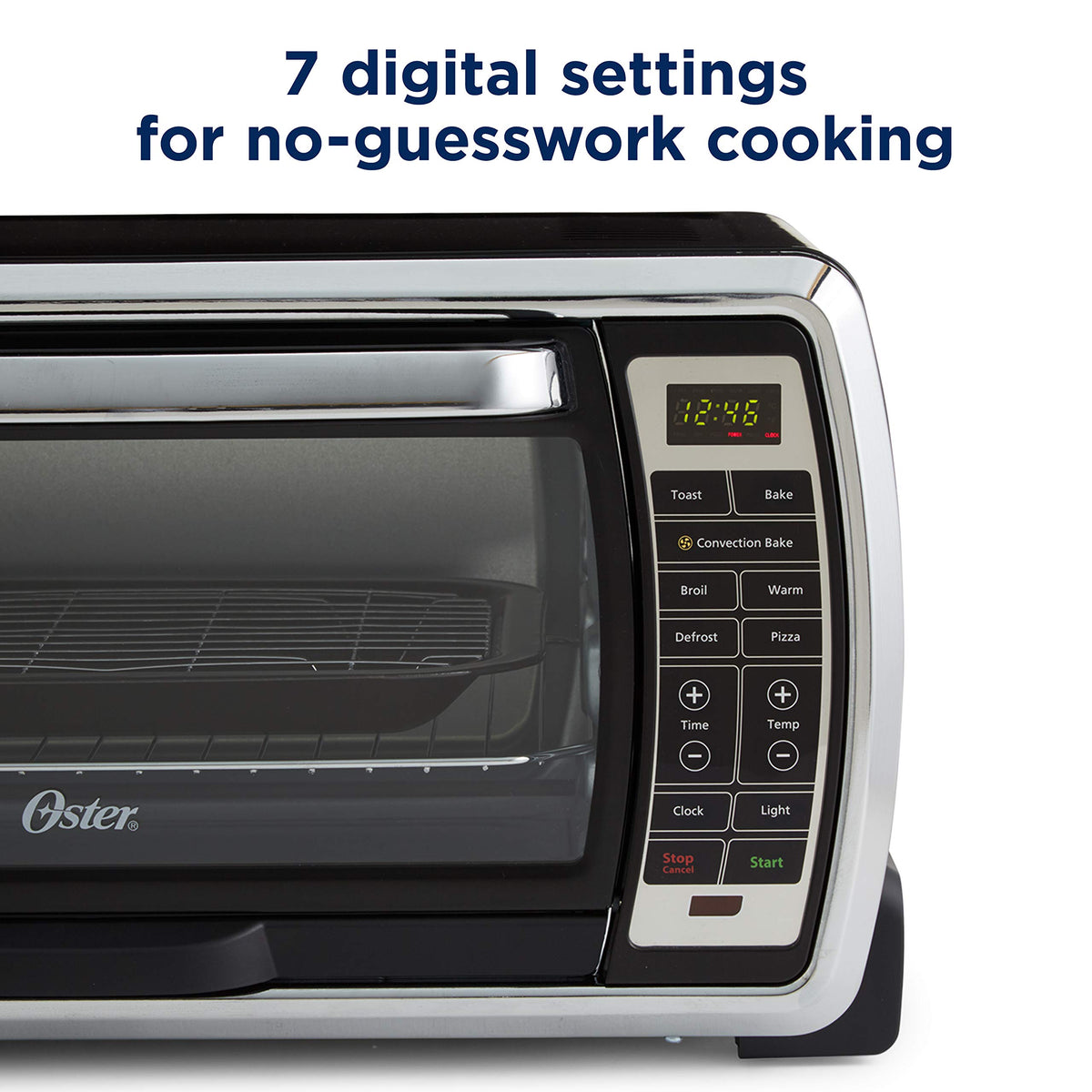 Digital Convection Toaster Oven, 6-Slice, Black/Polished Stainless N778235