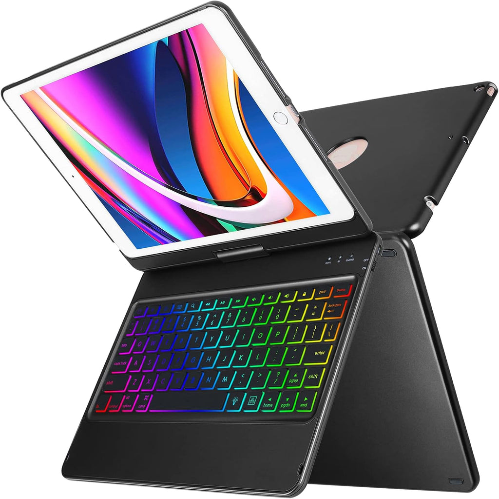 10 Color Backlit 360 Rotatable Keyboard Case N702