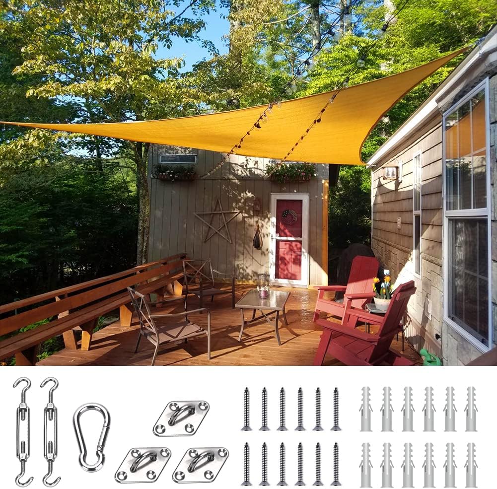 24x24 Ft 185G HDPE Square Sun Shade Sail Canopy D9126