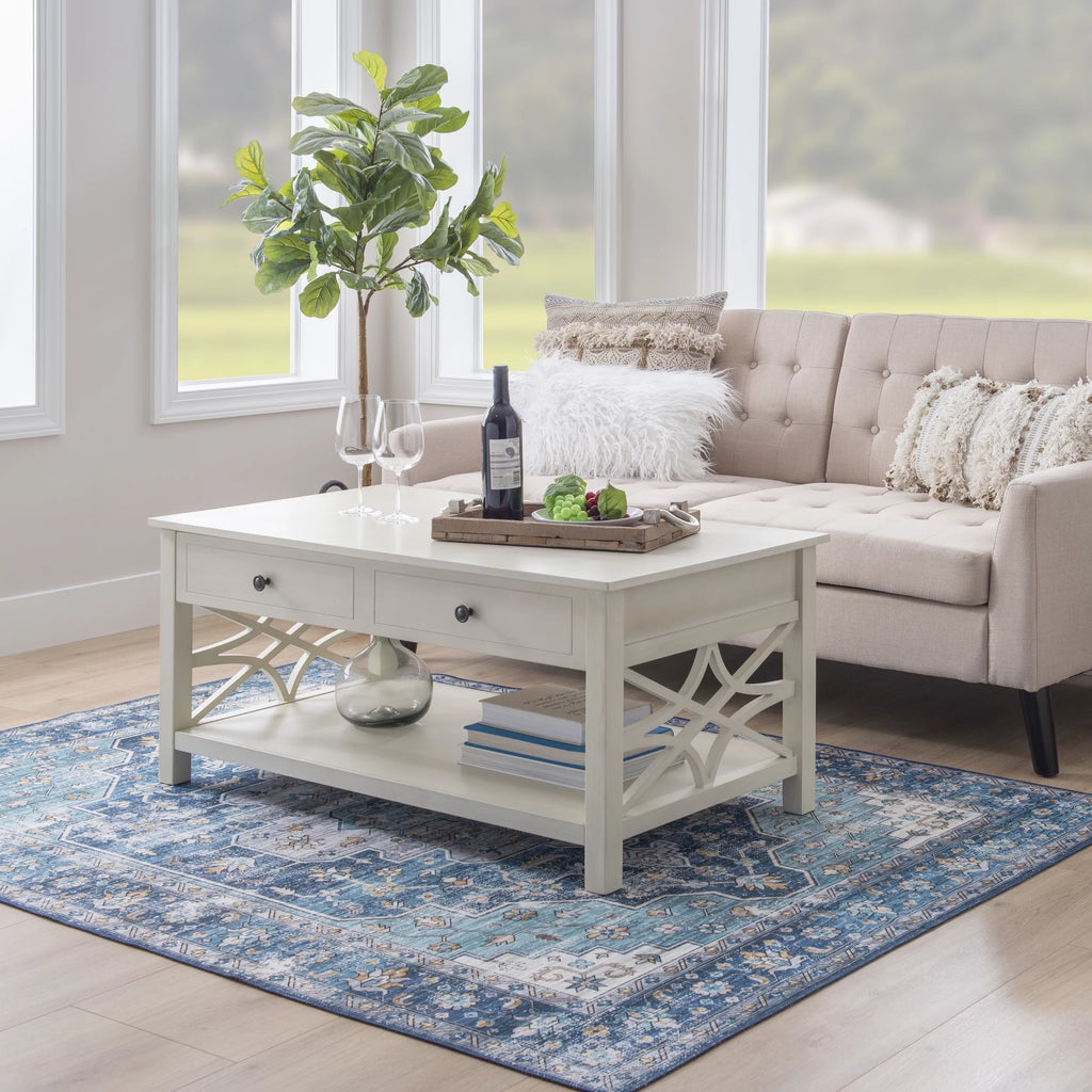 White 2-Drawer Lift-Top Coffee Table Z500823