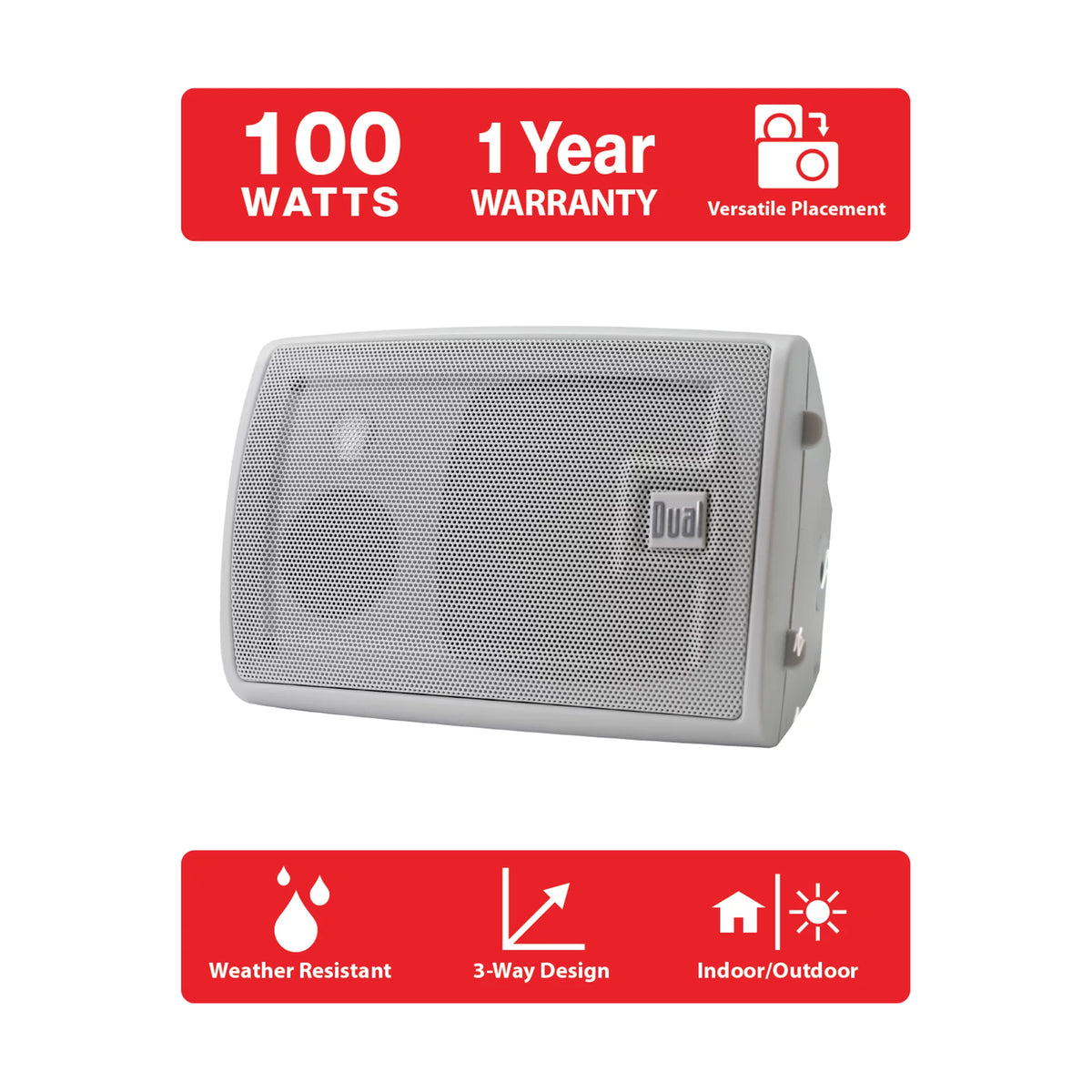 White 4 inch 3-Way Outdoor Speakers X91935