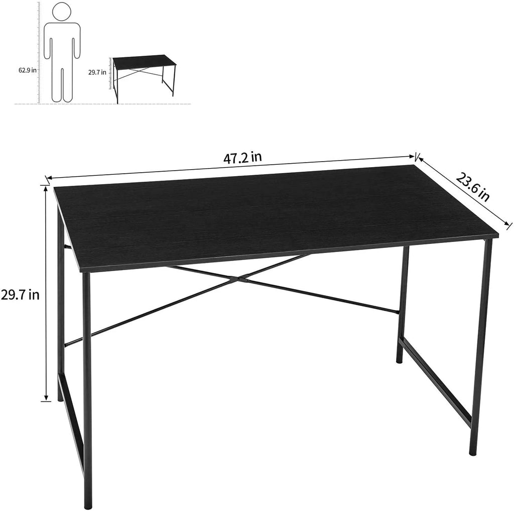 47 inch Black Computer Desk Metal Frame K829829