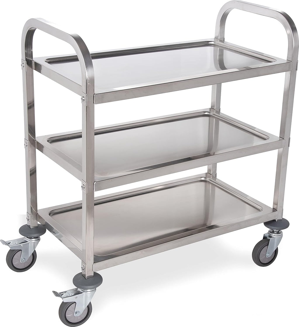 3 Shelf Stainless Steel Utility Cart, 400 Pound Capacity A360333