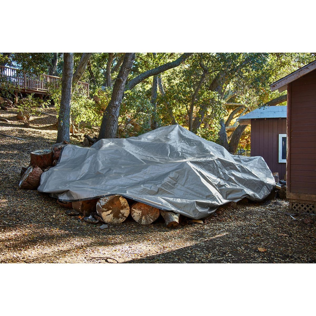20 ft. x 30 ft. Silver and Black Weather-Resistant Tarp Z706645