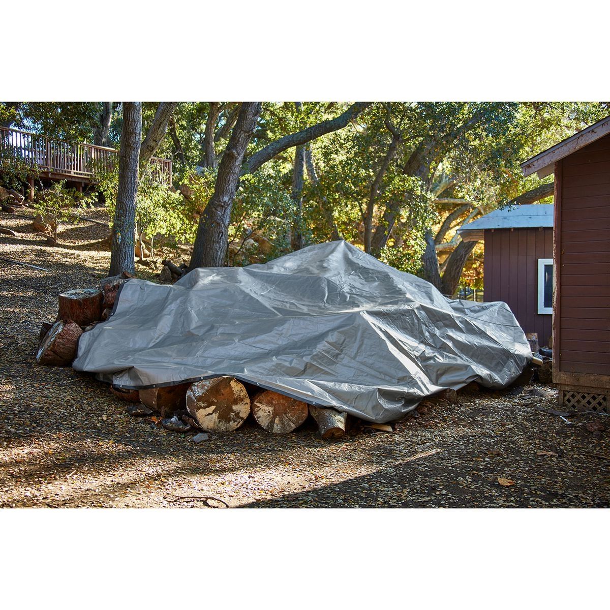 20 ft. x 30 ft. Silver and Black Weather-Resistant Tarp Z706645