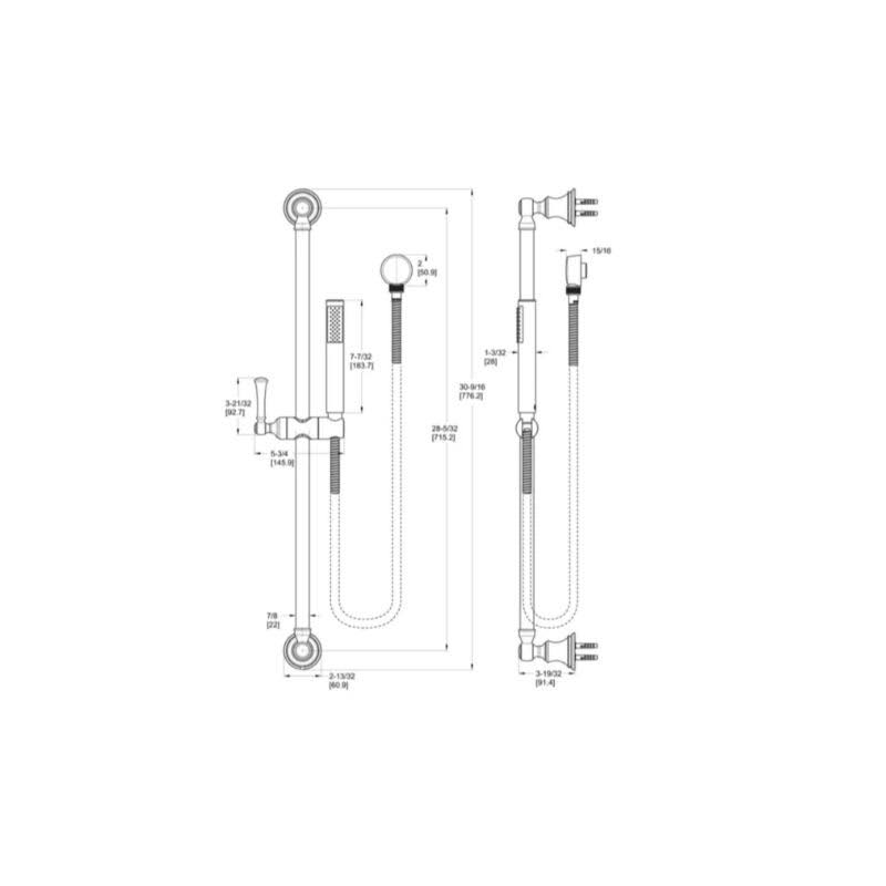 Tisbury Single Function Hand Shower with Slide Bar - Tuscan Bronze S31488