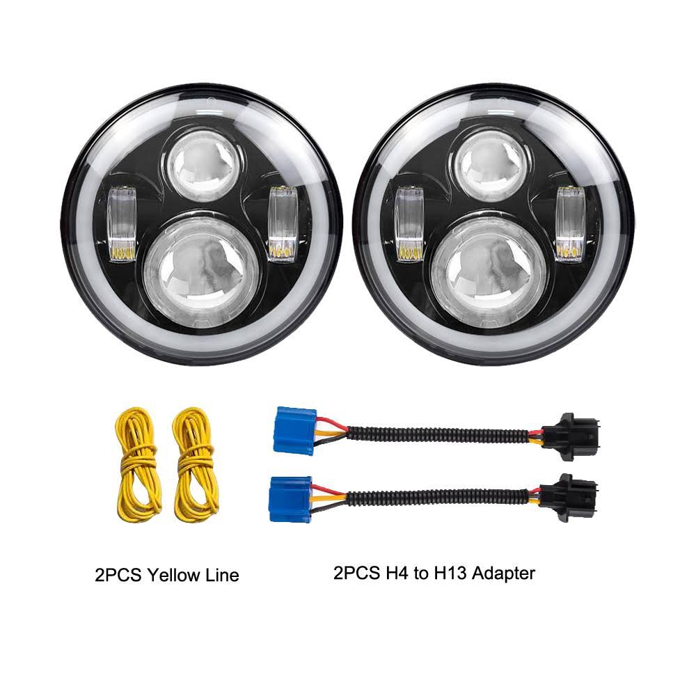 RGB Halo Headlights and Fog Lights Combo for Jeep Wrangler JK A64723