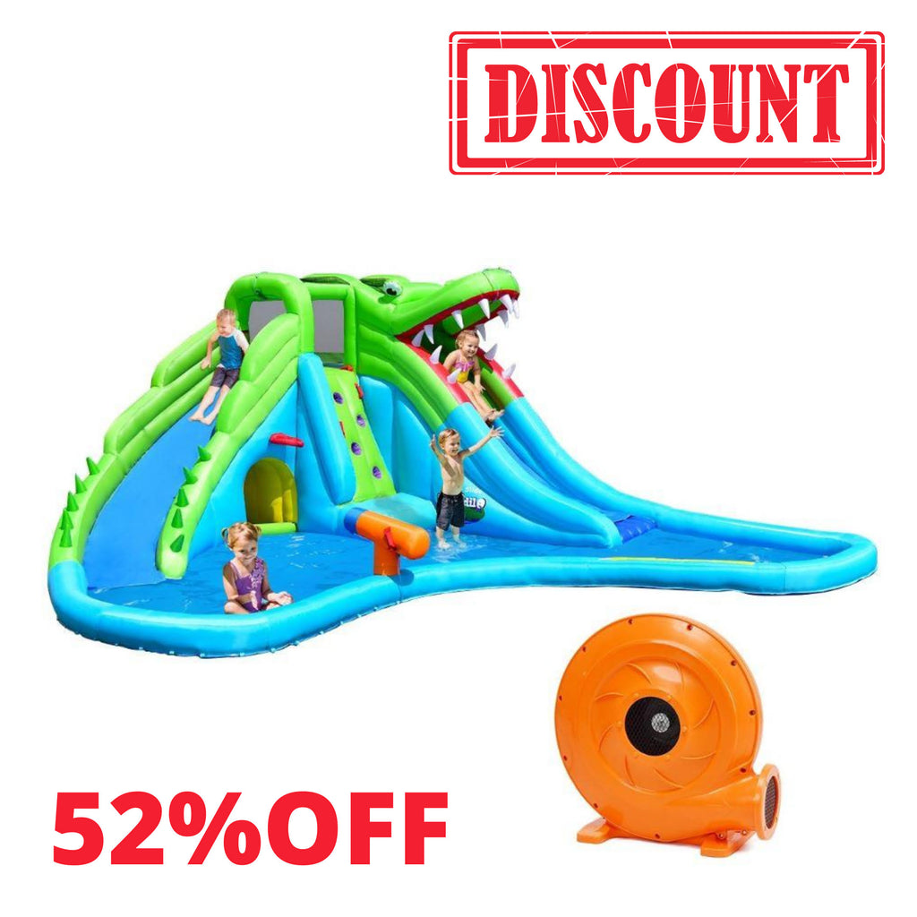Crocodile Inflatable Water Slide Climbing Wall Bounce House L641402