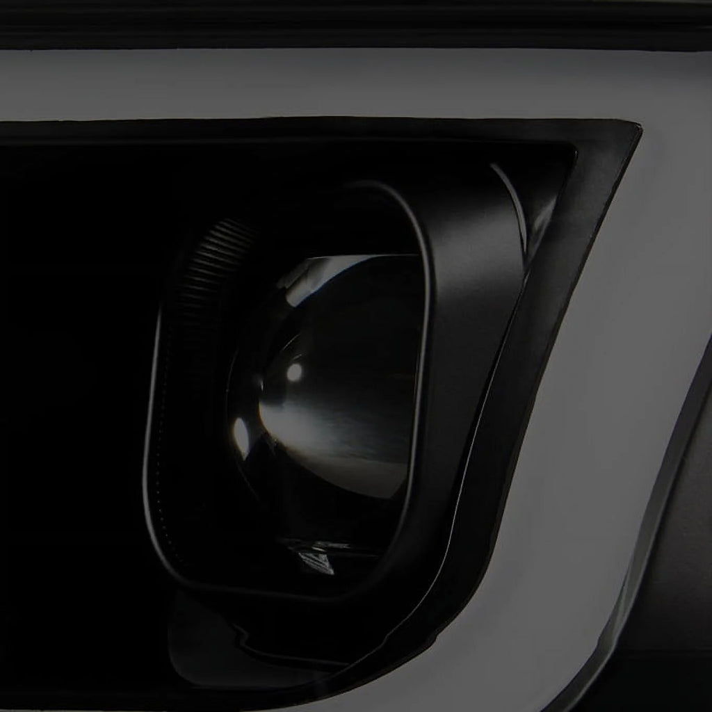 Black Smoke LED DRL Dual Square Projector Headlights Set T89020