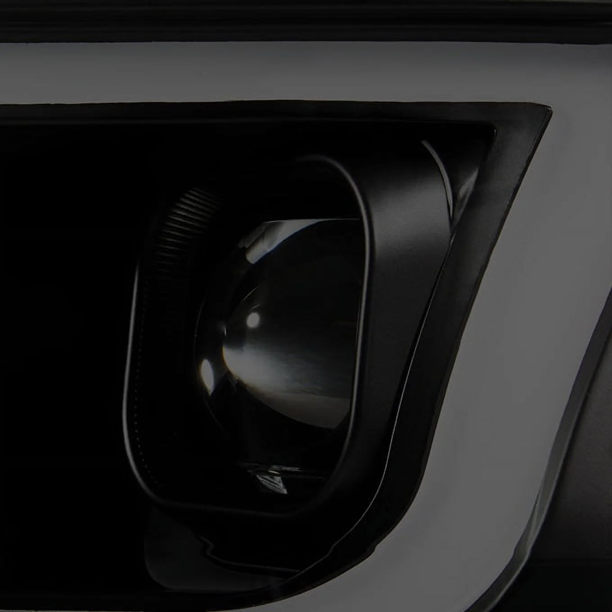 Black Smoke LED DRL Dual Square Projector Headlights Set T89020