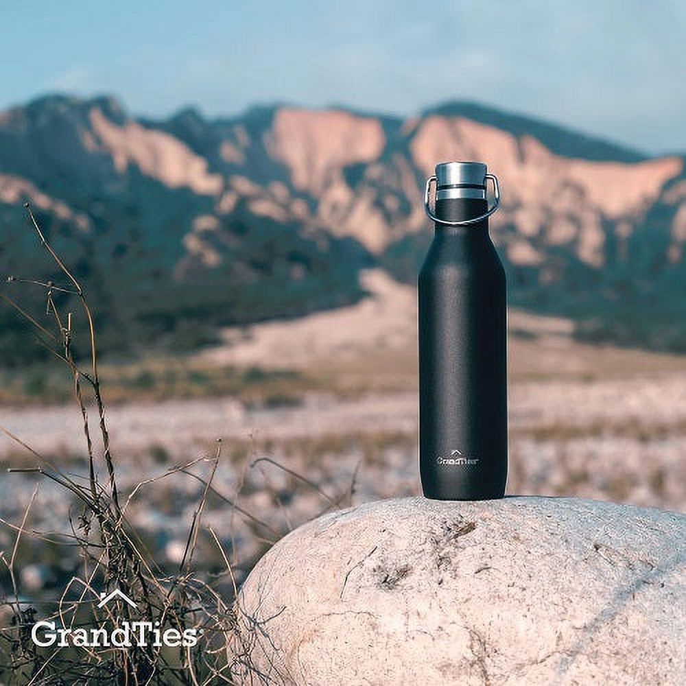 21oz Stainless Steel Insulated Water Bottle with 2 Lids N3106