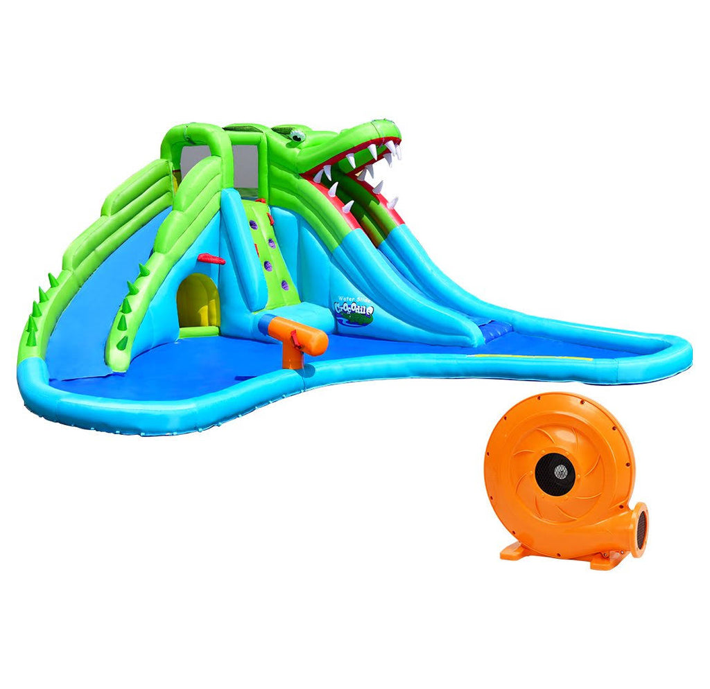 Crocodile Inflatable Water Slide Climbing Wall Bounce House L641402