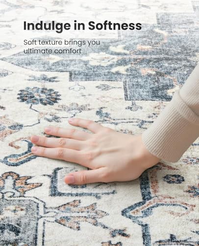 8x10 Washable Low-Profile Area Rug with Non-Slip Backing K7413