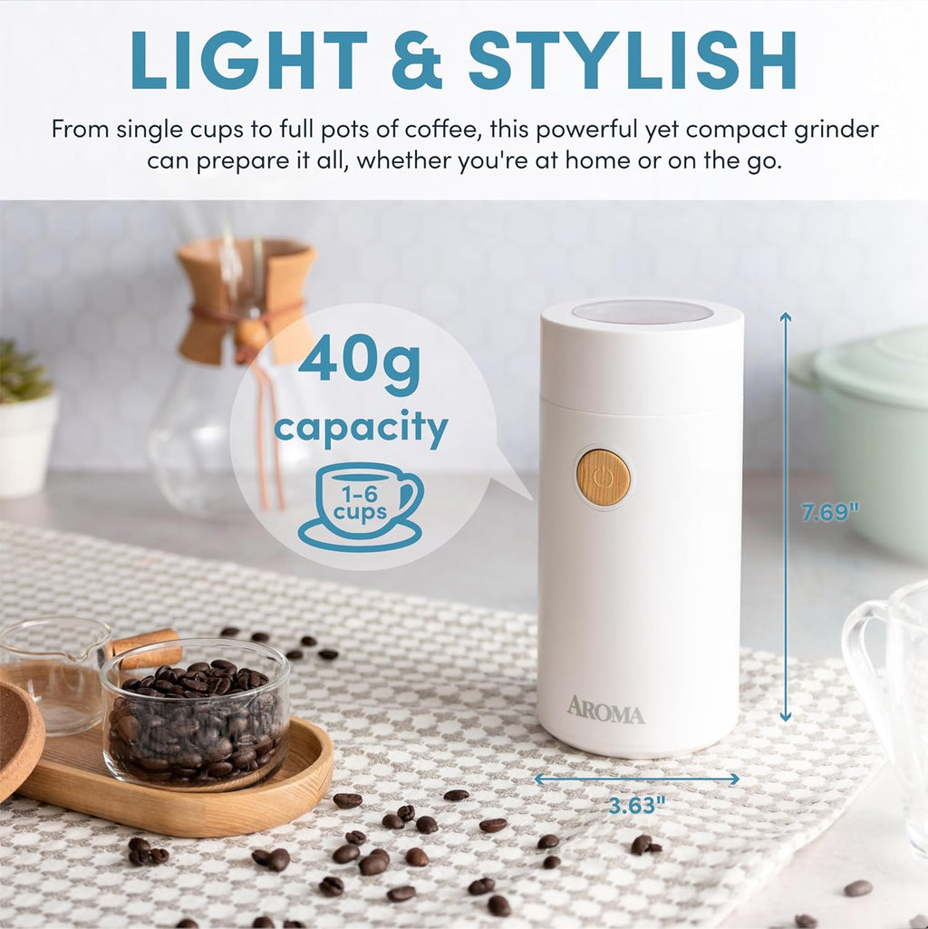White 40g Mini Electric Coffee Grinder H4316