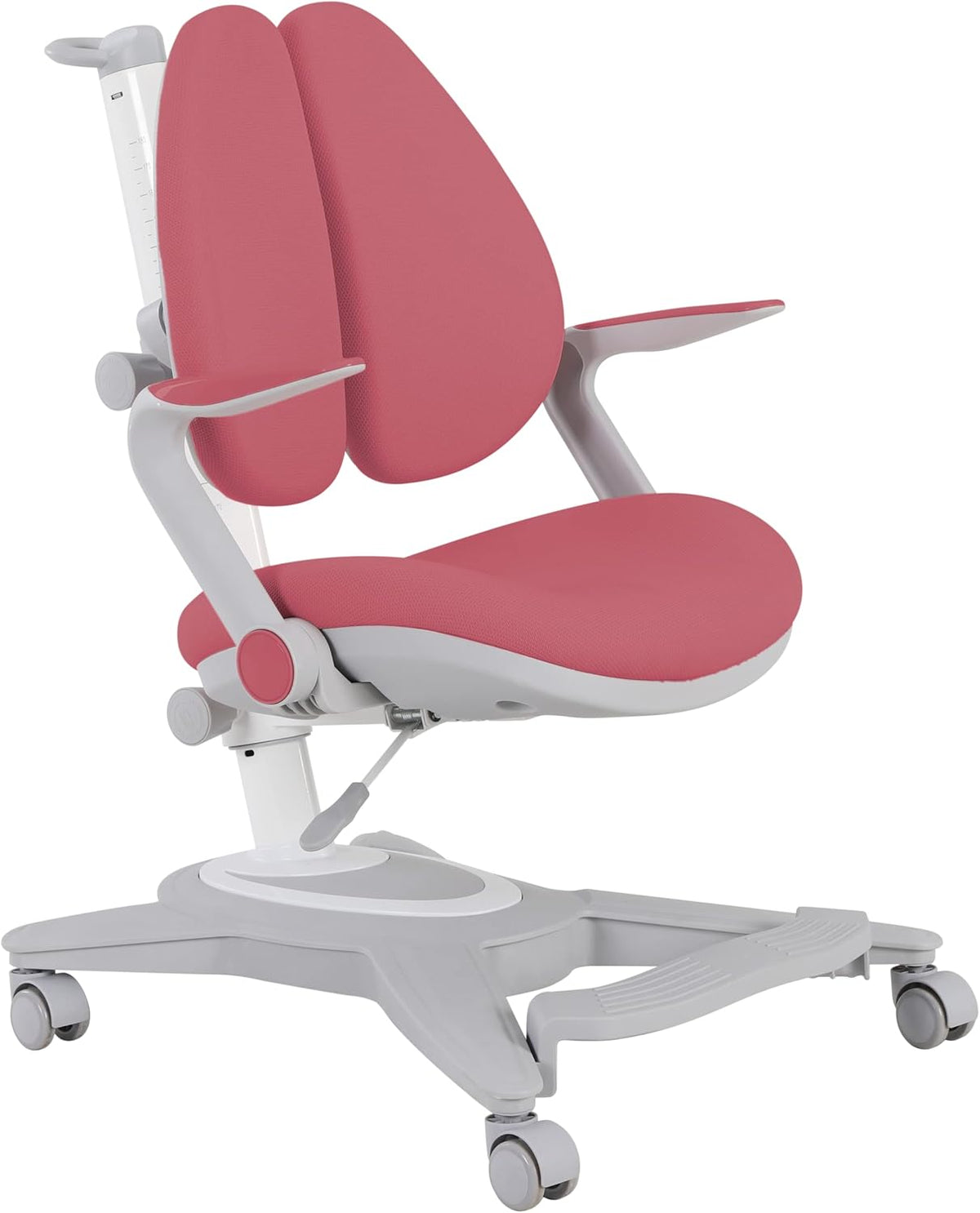 Ergonomic Kids Desk Chair, Adjustable Height and Seat Depth, Pink+White P7655