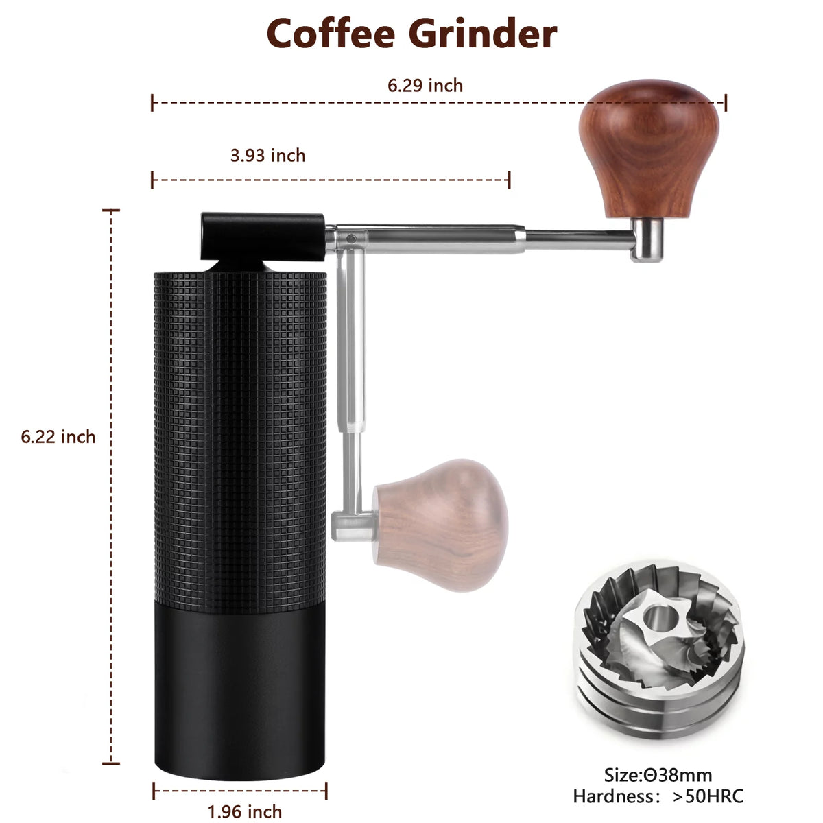 Portable Stainless Steel Burr Coffee Grinder D7265