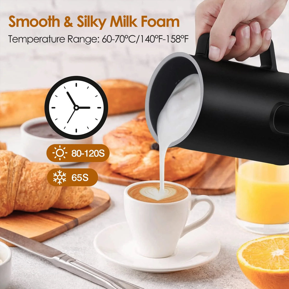 4 in1 Stainless Steel Electric Milk Frother R880839