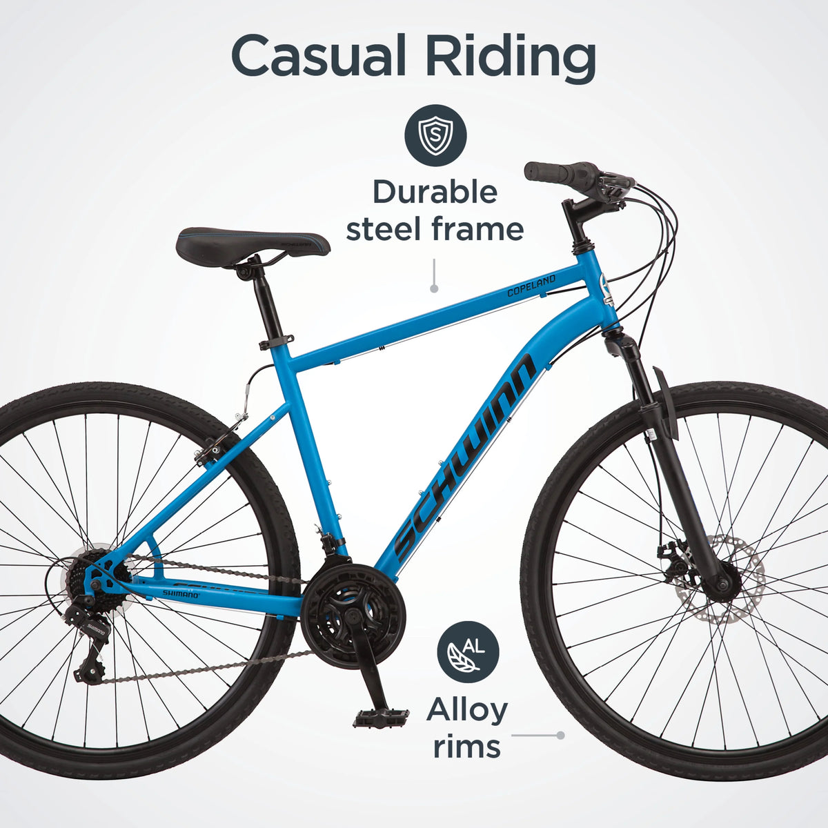 Blue 21 Speeds 700c Wheels Hybrid Bike W968