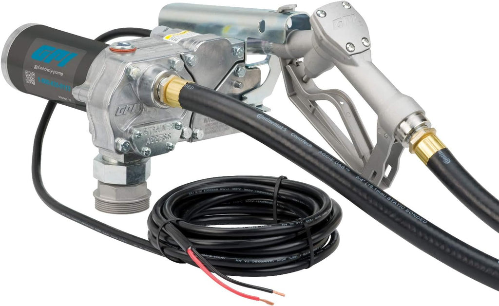 Fuel Transfer Pump with Automatic Shut-Off Nozzle, 15 GPM, 12' Hose P708