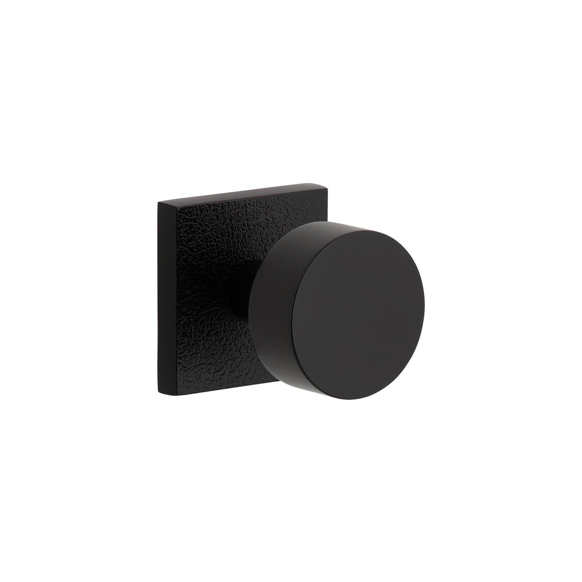 Leather Rosette Double Dummy with Brass Knob in Satin Black J7613