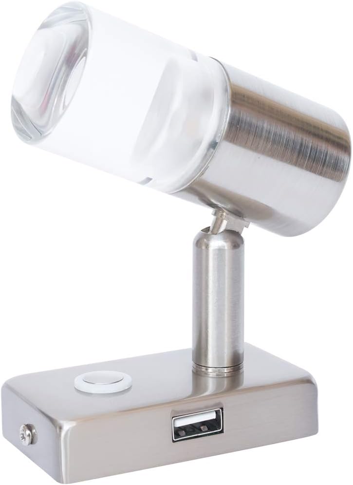 12V LED RV Interior Reading Light 3W with USB Port Dimmable Touch Switch Warm Two Pack E519