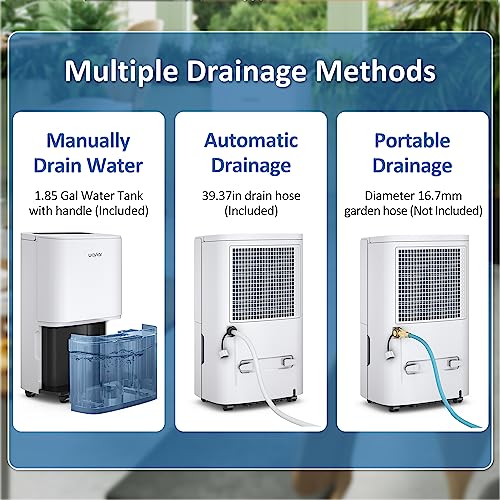 120 Pints Energy Star Home Dehumidifier with Drain Hose D924