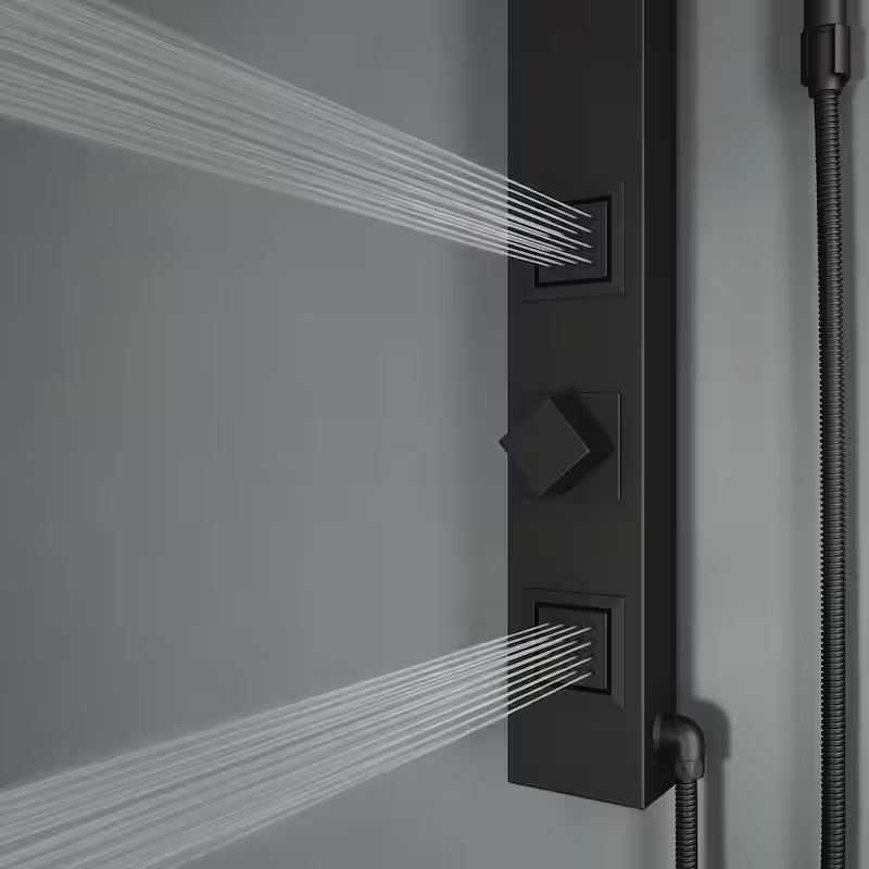 Matte Black 2-Jet Shower Panel System with Hand Shower Wand R495